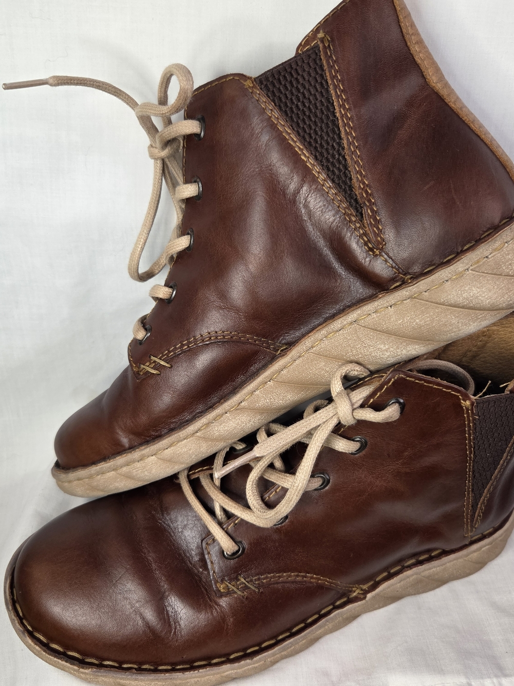 Lujo Sunset TLC507 Tony Lama Brown Chukka Leather Lace-Up Ankle Boots Sz 8.5